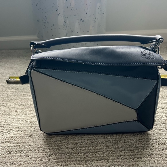 Blue Puzzle Bag Fashion Geometric Crossbody in Light Blue, Navy - Picture 15 of 15